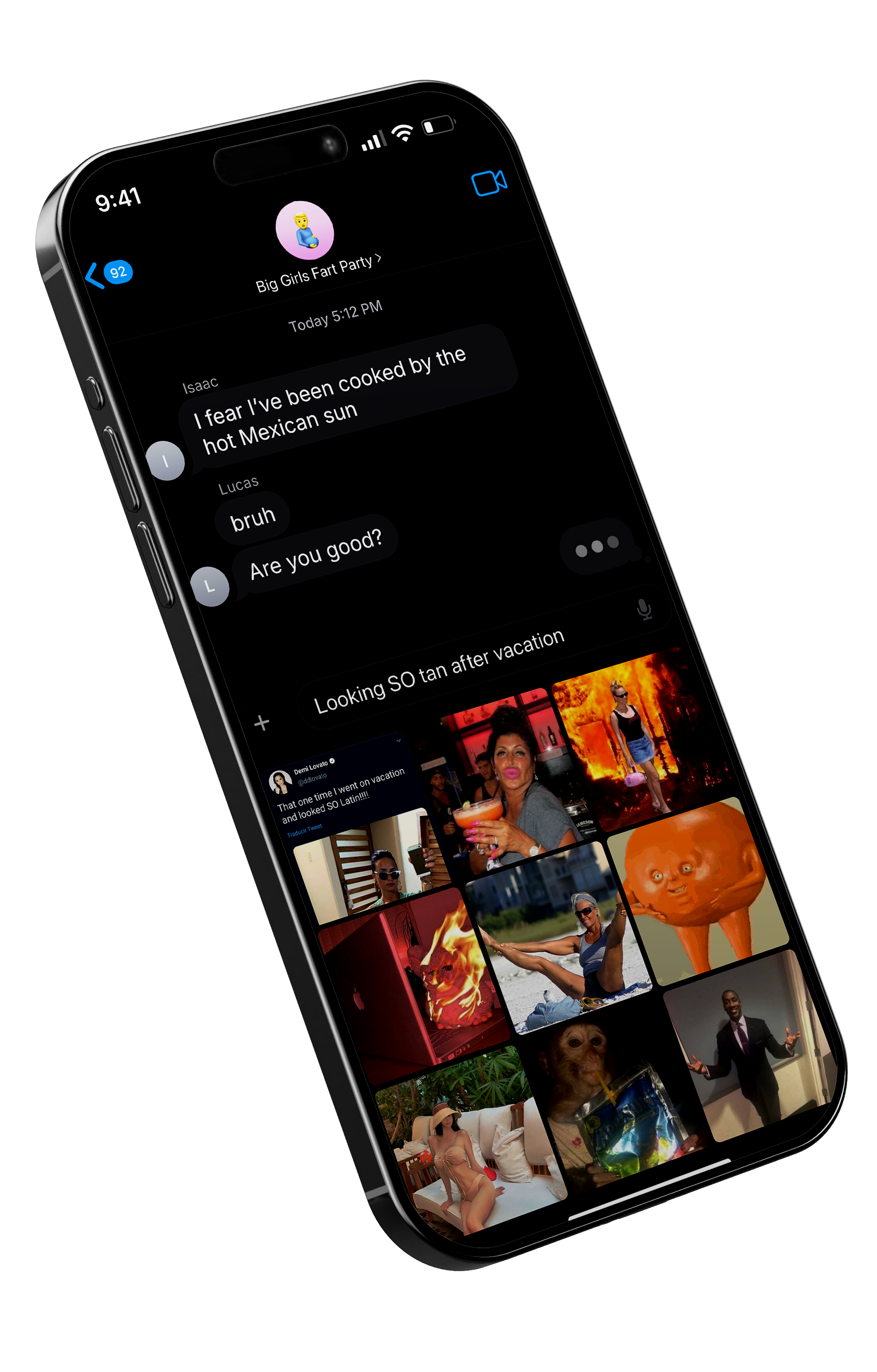 JESTER app showing meme search in iMessage